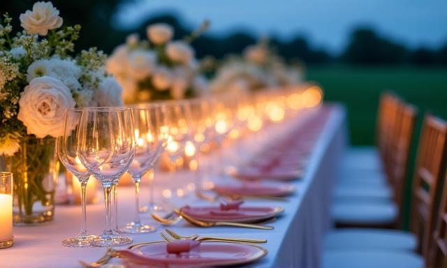 Elegant outdoor wedding reception