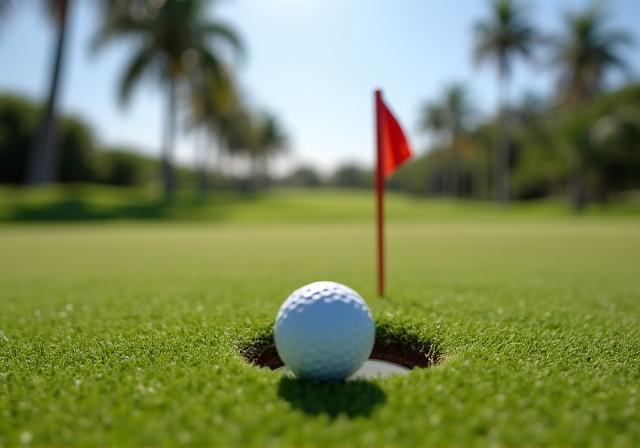 Lush 18-hole championship golf course landscape
